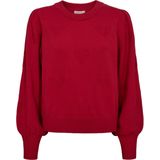 Freequent - Ronde Hals Trui - Rood - Dames - Zachte Gebreide Textuur