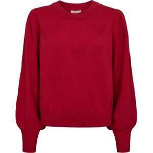 Freequent - Ronde Hals Trui - Rood - Dames - Zachte Gebreide Textuur