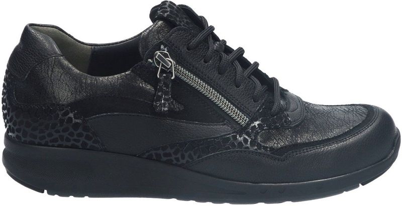 Durea - 6306 - Sportschoenen - Zwart - Leer met Print