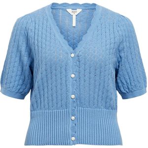 Object - Gehaakt Vestje - Blauw - Korte Mouwen - V-hals