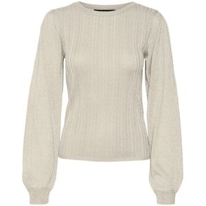 VERO MODA VMTALIA LS O-hals trui, Birch/Detail: w. Silver Lurex, L