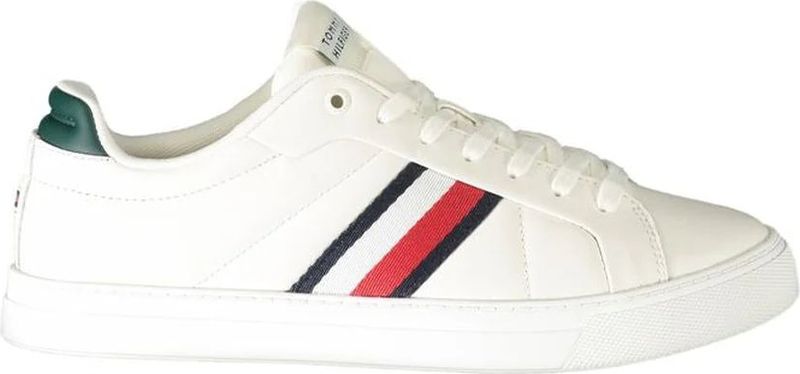 Tommy Hilfiger - Sneakers - Wit - Leren - Met Groene Accenten