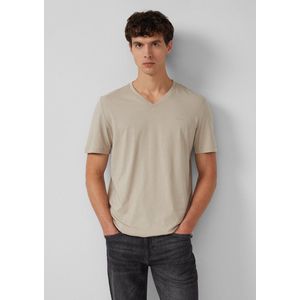 s.Oliver - Shirt - Beige - Kwartmouw - V-hals - Effen