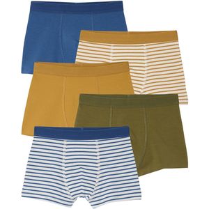 Boxershorts - Meerkleurig - Set van 5 - 3 Effen en 2 Gestreept - Katoen