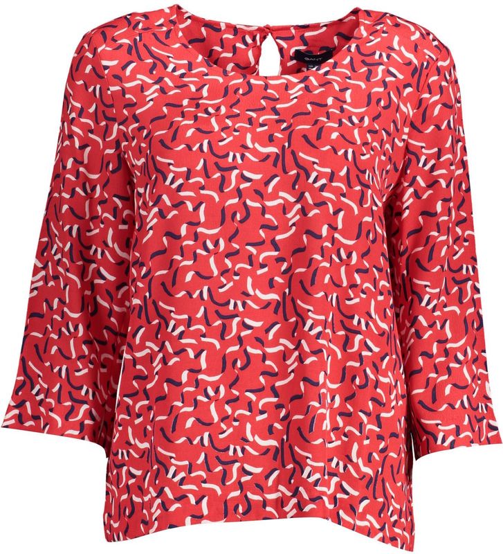 Gant, Dames, Blouses & Shirts, Rood, Maat: XS Viscose,