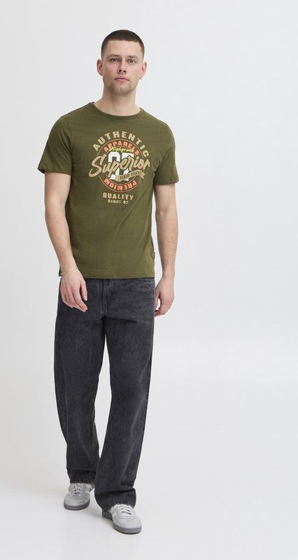 BLEND Shirt 'BHJACE'  blauw / kaki / gemengde kleuren