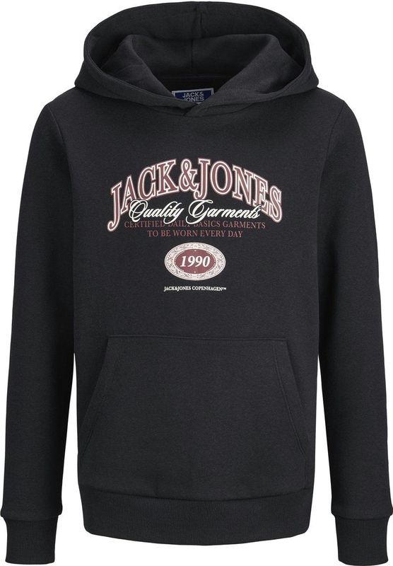 JACK&JONES - JJARI BRANDING SWEAT HOOD JNR - Jongens - Hoodie - Zwart