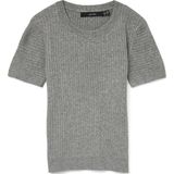 Vero Moda - Vmmirla Ss O-neck Pullover - T-shirt - Medium Grijs Melange