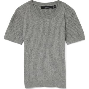 Vero Moda - Vmmirla Ss O-neck Pullover - T-shirt - Medium Grijs Melange