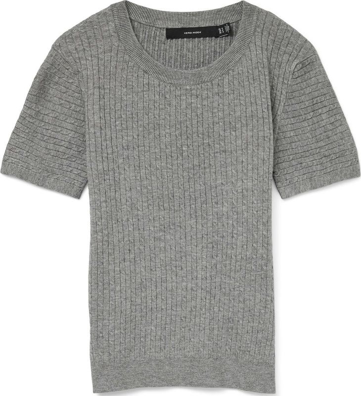 Vero Moda - Vmmirla Ss O-neck Pullover - T-shirt - Medium Grijs Melange