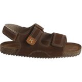 Sandalen met klittenband van leer voor kinderen kameel
