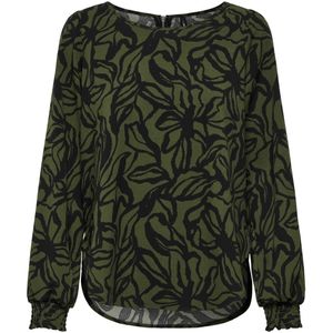 Only Blouse Onlelite Life Top Noos Ptm 15332214 Rifle Green/bloom Draw Dames Maat - W36