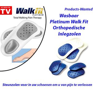 Platinum Walk Fit - Orthopedische Inlegzolen - Gebroken Wit - 1 Paar met 6 Gebogen Accessoires