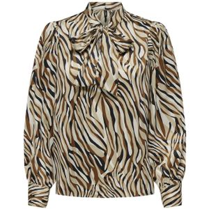 ONLY ONLJANE LIFE BOW TOP PTM Dames Top - Leather Brown Soft Sway