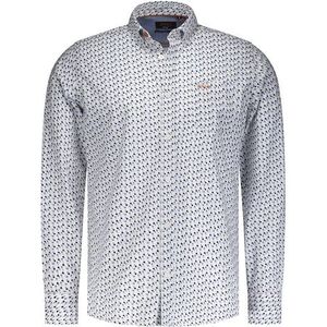 NZA - Geprint katoenen overhemd - Ecru