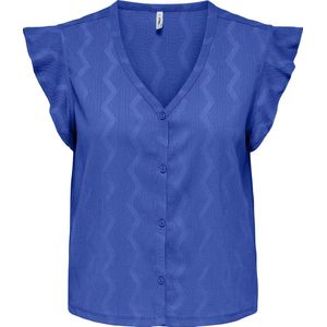 ONLY - ONLDIA - Top - Blauw - Polyester - Regular Fit - V-hals