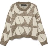 Vero Moda - Vmlove Ls O-neck Pullover - Trui - Silver Mink/Birch - Dames