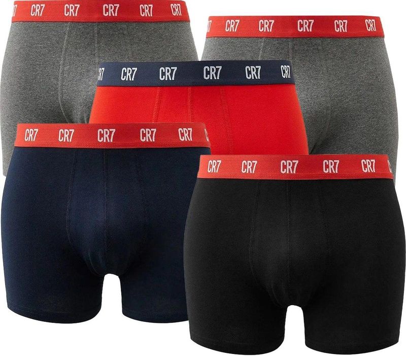 CR7 - Boxershorts - Grijs - Navy - Rood - 5-pack - 2XL