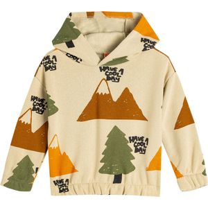 Sweatshirt - Met Drukwerk - Bci-Katoen - Normaal - Boxy - Lange Mouw - Capuchon Kraag