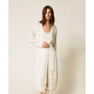 Twin-set - Cardigan - Zwart/Melange Grijs - Effen Gebreide Wolmix