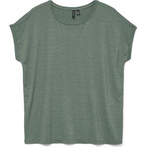 Vero Moda - Vmlava Glitter Ss Top - T-shirt - Laurel Wreath - Gold Lurex