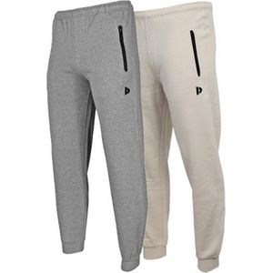 Donnay - Joggingbroek Jack - Sportbroek - Silver-marl/Sand - 2-Pack