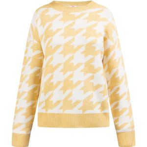 MYMO - Trui - Honing/Wit - Losse Pasvorm - Lange Mouw