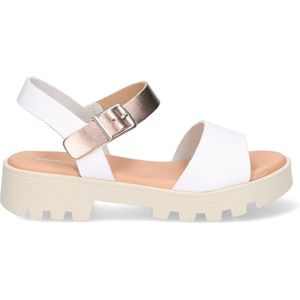 Braqeez - 423002-500 - Platform Sandalen - Wit/Goud - Leer