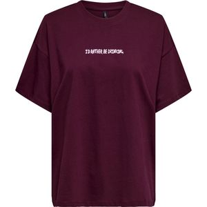 Only - Onlvivvi Life Lovely Top - T-shirt - Cabernet
