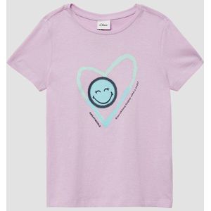 s.Oliver - T-Shirt - Katoen - Loose-fit - Smiley® Print