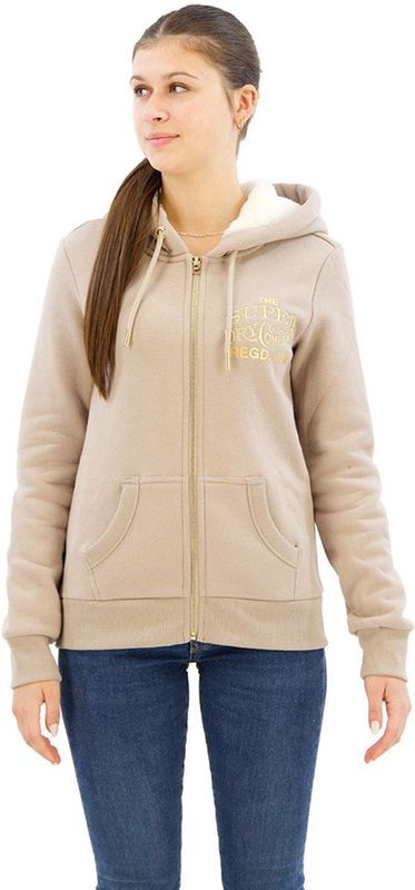 Superdry Luxe Metallic Logo Sweatshirt Met Rits