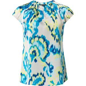 Blouse - Gevoerde Zoom - Satijn - All-over Patroon - Knoopsluiting