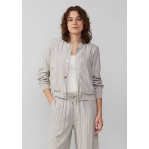 QS - Tussenjas - Grijs/Zilver - Viscose - Licht Gevoerd, Blouson, Geribbelde Kraag