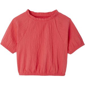 Crop top - Ecru - Meisjes - Korte Mouwen - Ronde Hals
