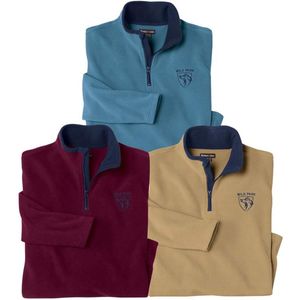 ATLAS FOR MEN - Set van 3 microfleece sweaters - Heren - Verkrijgbaar in grote maten - L