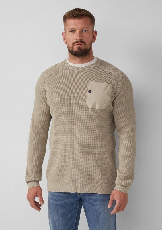 Gebreide Trui - Met Mustermix - Raglanärmels - Met Opgezette Borsttasche