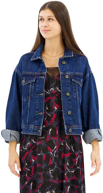 Pepe Jeans - Relaxed Denim Jas - Blauw - Vrouw