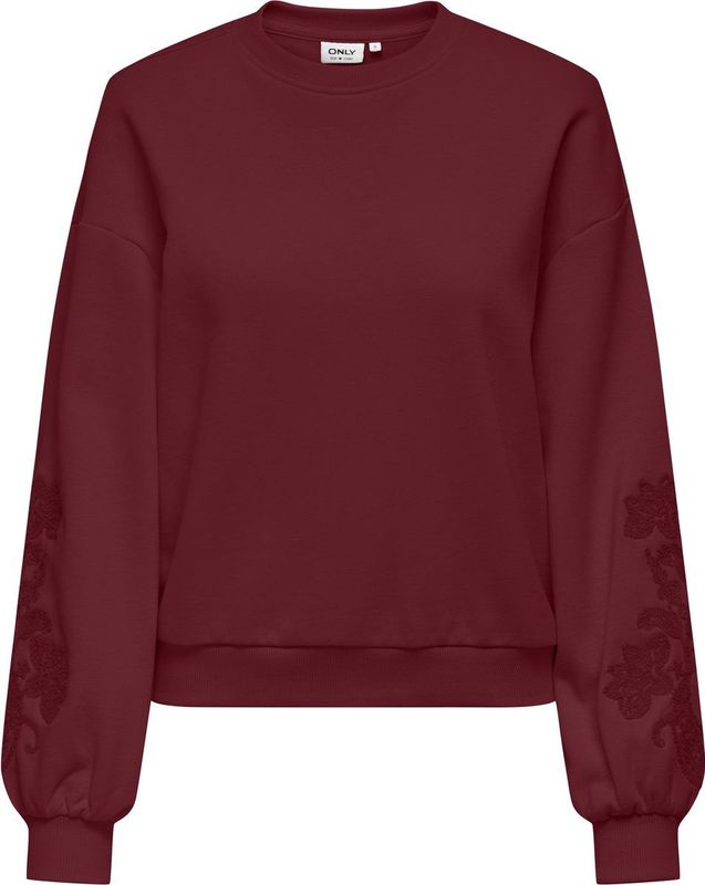 Only - Brooklyn Embroidery Box Sweater - Rood - Dames