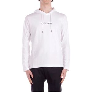 Guess - Hoodie - Wit - Heren - Katoen