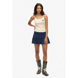 Superdry - Tiered Jersey Rok - Geruit - Gerimpelde Tailleband - Mini-lengte