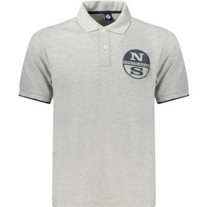 North Sails - Grijze Katoenen Poloshirt - Heren - Gedurfde Print