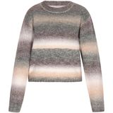 Usha - Gebreide Trui - Beige / Chocoladebruin / Grijs Gemêleerd / Wit