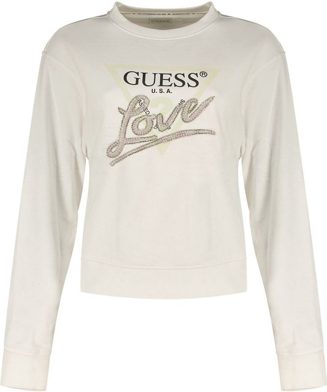 GUESS - Cn Love Triangle - Sweatshirt - Zwart - Katoen