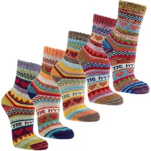 SOCKS4FUN - Hygge - Dames Sokken - Scandinavisch Kleurrijk Design - 3 Paar - Dikke Verwarmende Kwaliteit