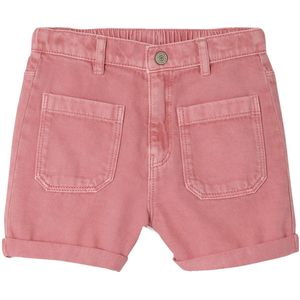 Meisjesshort met opgestikte zakken rozen