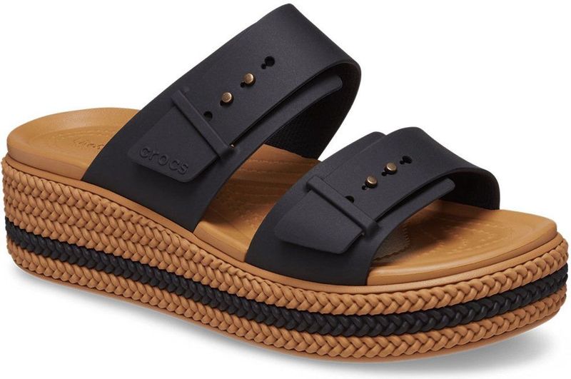 Crocs - Brooklyn - Damessandalen - Zwart - Geweven Gesp