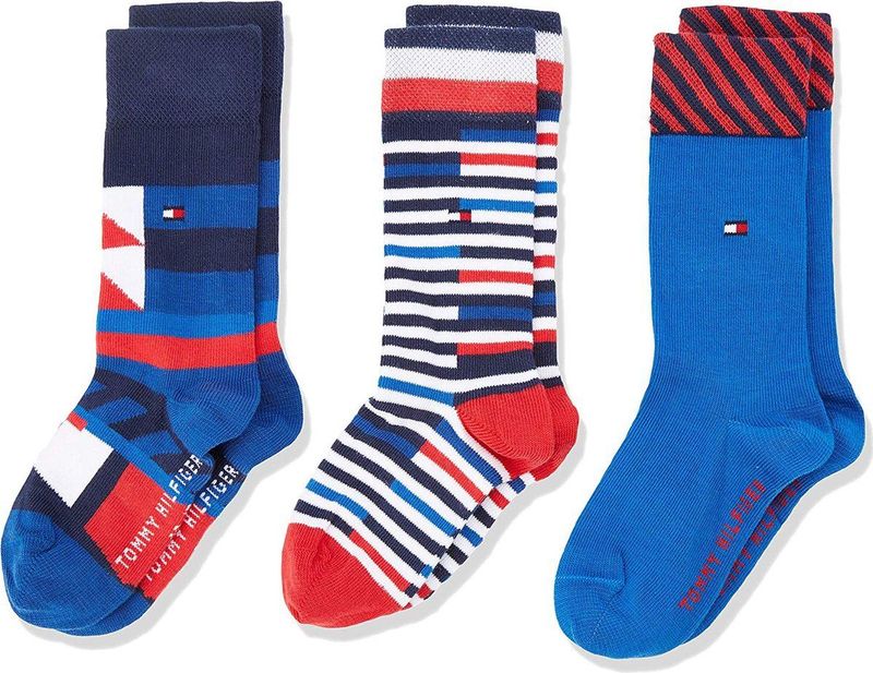 Tommy Hilfiger - Cadeaubox - Kindersokken - Hoogwaardige Materialen - 3 Paar