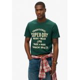 Superdry - Workwear Flock Graphic - T-shirt - Ash Grey Marl - Korte Mouwen