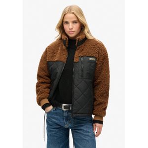 Superdry - W5011771A - Hybride Fleecejack - Bruin - Casual - Polyester - Duurzaam
