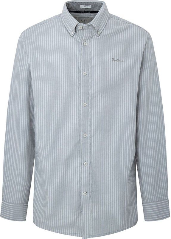 PEPE JEANS - Gestreept Hemd - Blauw - Katoen - Lange Mouwen